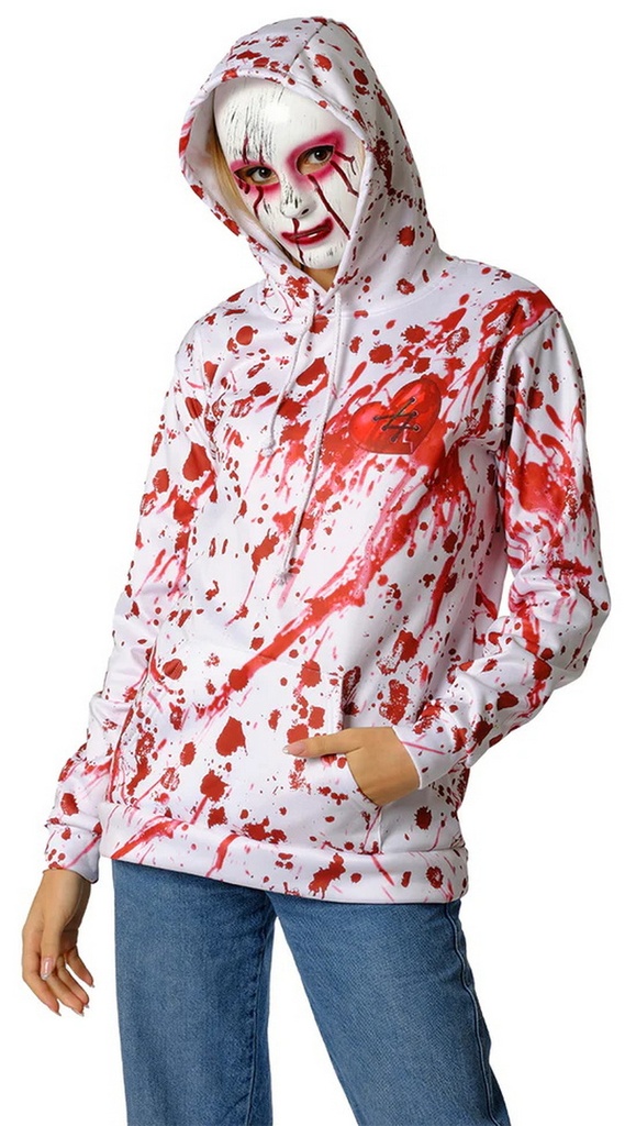 Halloween Bloody Psysho Hoodie & Mask - Adult Size Standard (STD)