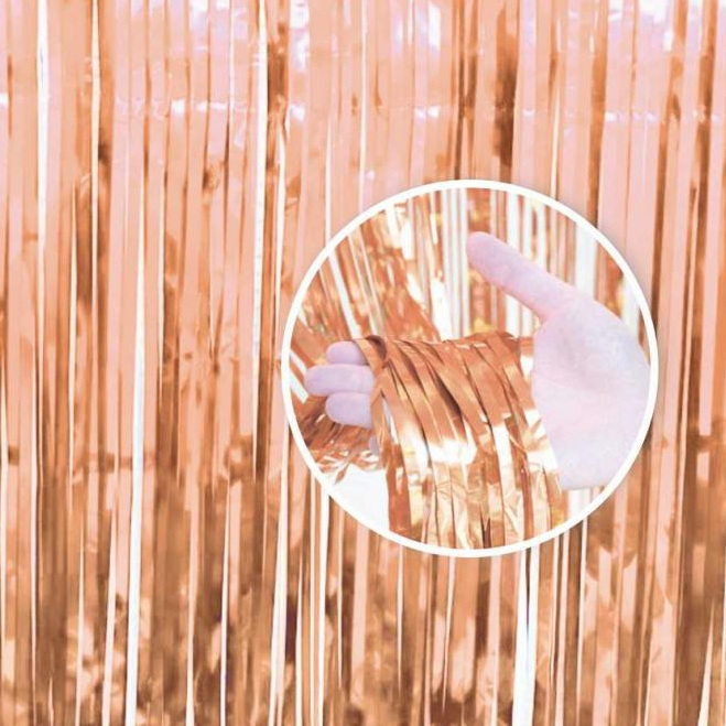 [PF-KDRG] Fringe Door Curtain Rose-Gold 90x240cm