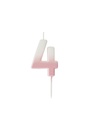 Pink Ombre Number 4 Wax Candle