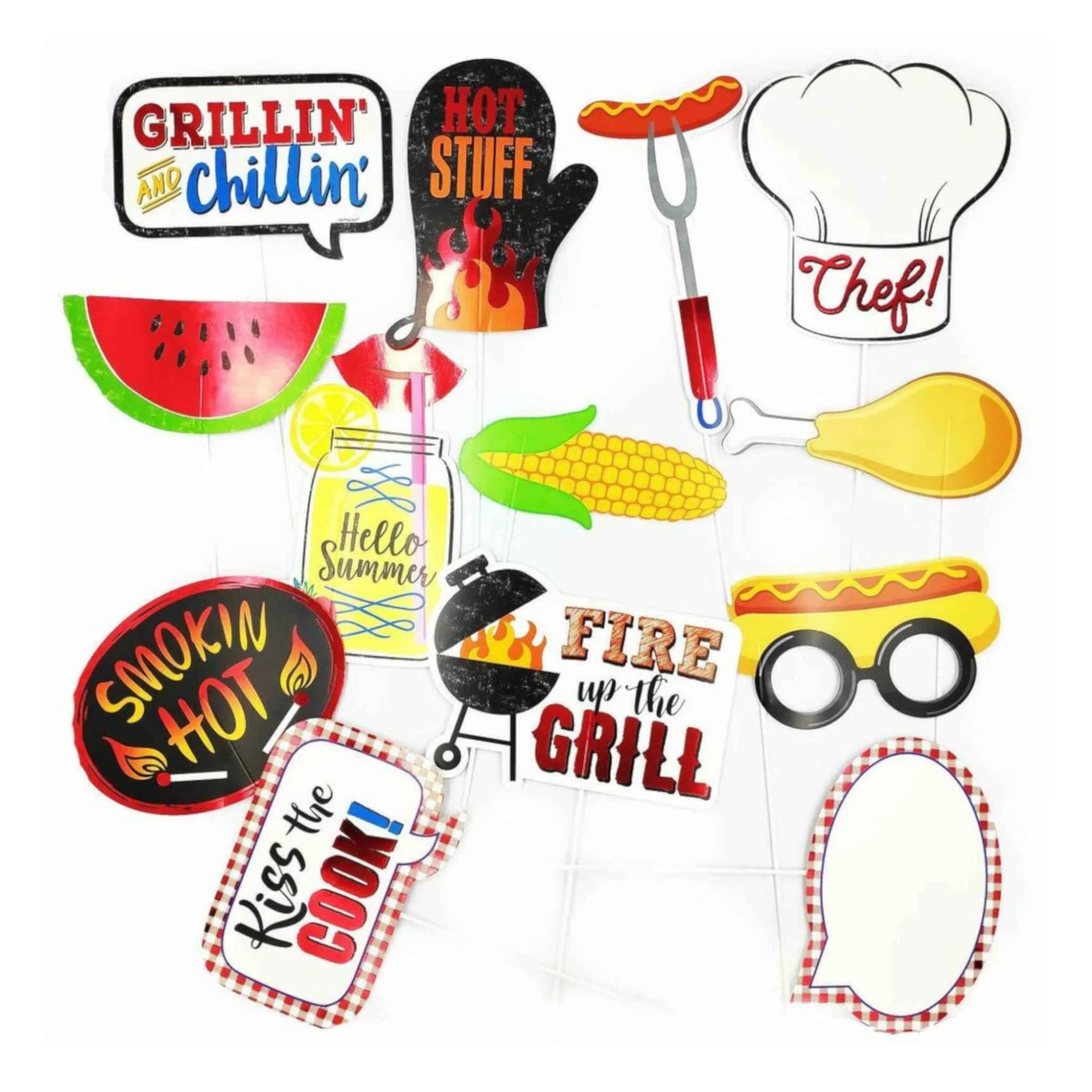 Hawaiian BBQ Theme Photo Props - 13 pk