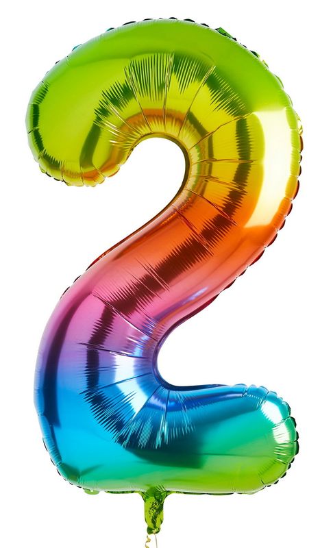 34 Inch Foil Balloon Number 2 – Rainbow
