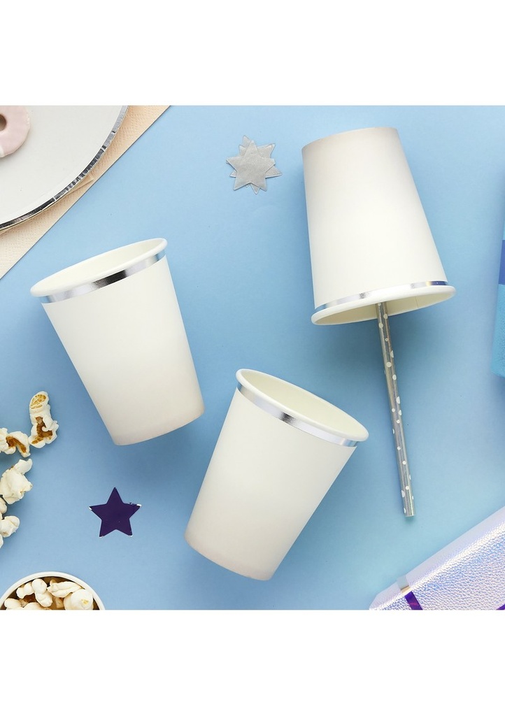 Silver & Grey Ombre Paper Cups 8pk