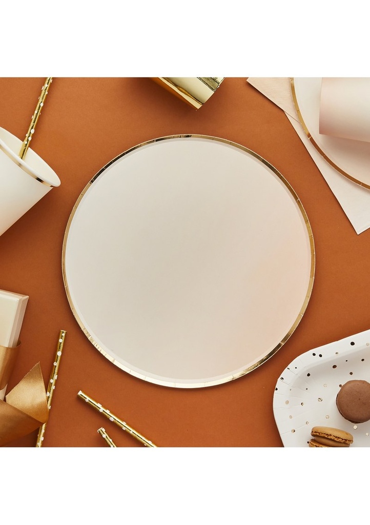 [HBMM365] Gold & Peach Ombre Paper Plates 8pk