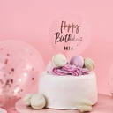 Acrylic Personalised Cake Topper With Rose Gold Sticker Sheets