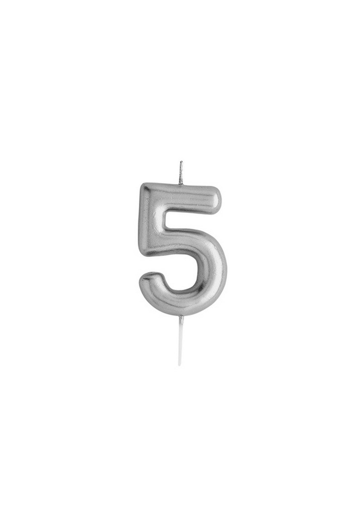 Silver No.5 Candle (H)81x(W)39mm