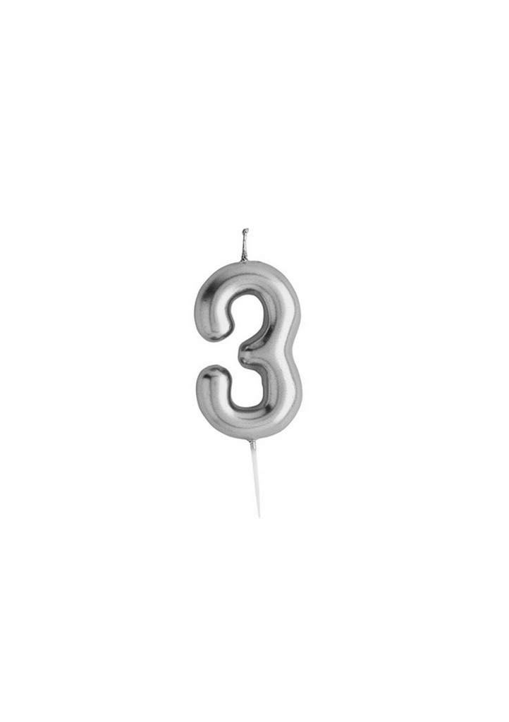 Silver No.3 Candle (H)90x(W)35mm