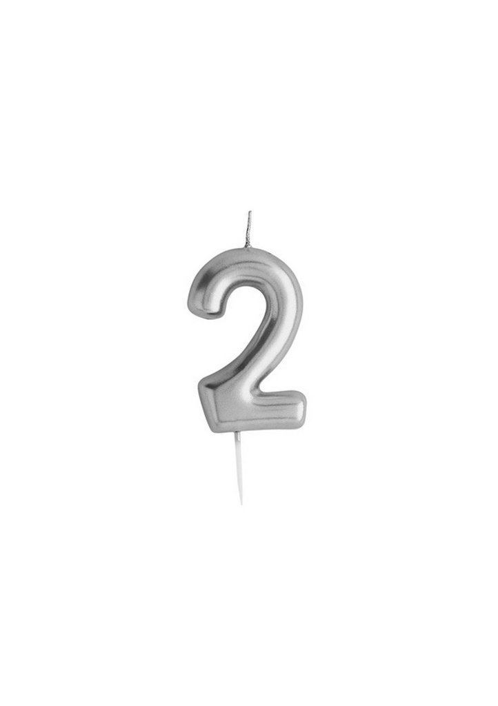Silver No.2 Candle (H)83x(W)37mm