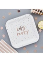 Rose Gold Let's Party 9 Paper Plates 8 pcs