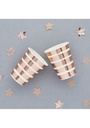 Rose Gold Striped Paper Cups 8pk (75x95mm)