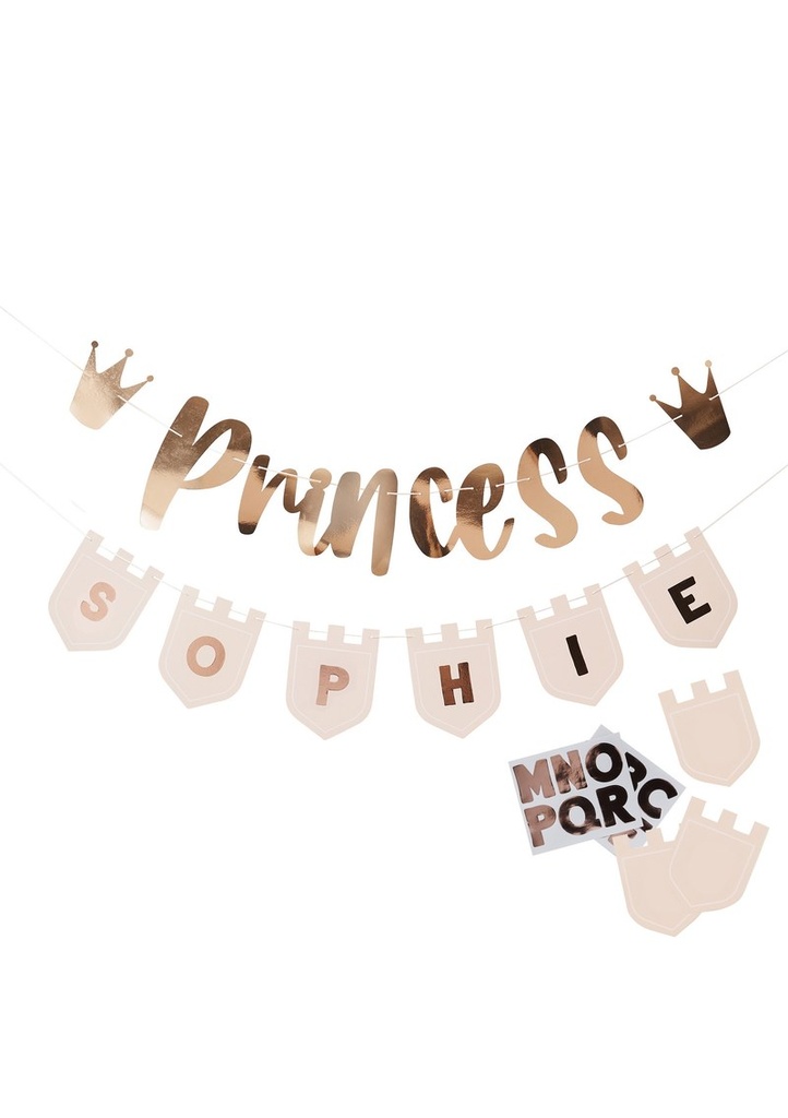 Princess Banner With Personalised Flags 2M