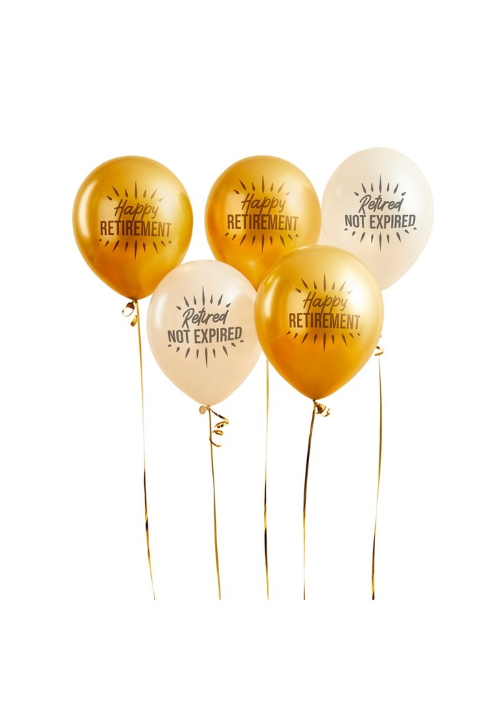 [HBHR104] Happy Retirement Latex 12 Balloons 5 Pack