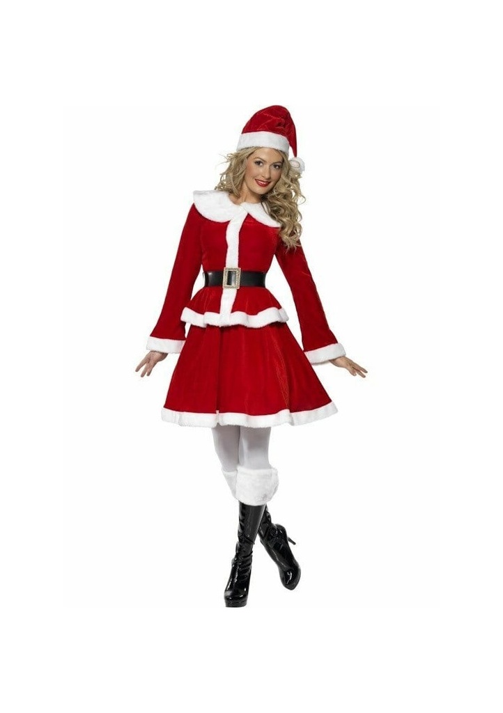 Miss Santa Costume With Muff – Adult Size Extra Large