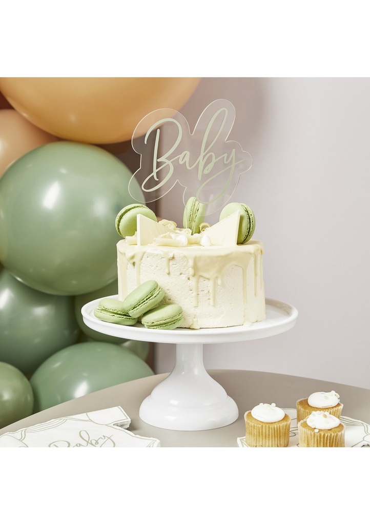 Sage Baby Acrylic Cake Topper