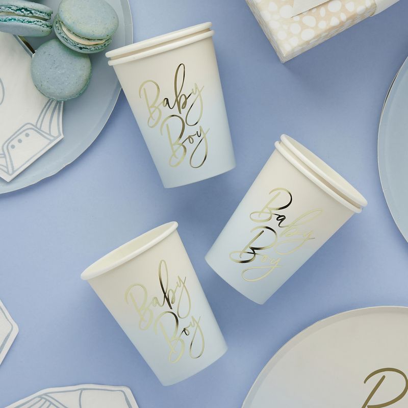 Blue Baby Boy Paper Cups 8pk