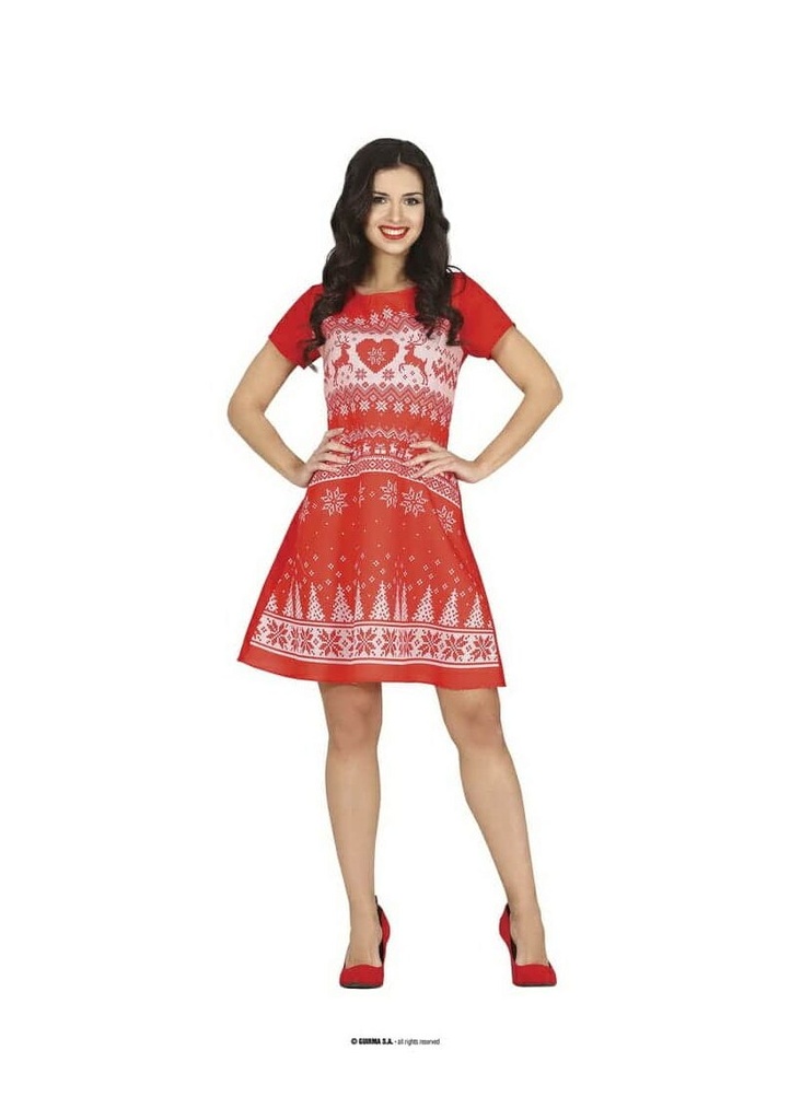 Red Christmas Dress – Adult Size Medium (38-40)