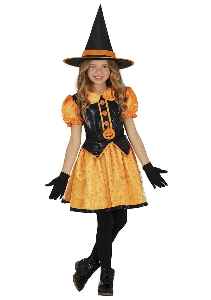Orange Glitter Witch Costume – Age 7 to 9 Years