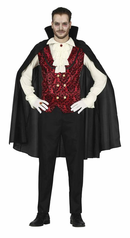 Classic Vampire Man with Cape – Adult Size Small (46-48)