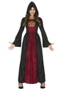 Satanic Priestess Lady Black & Red Hooded Dress – Adult Size Medium (10-12)