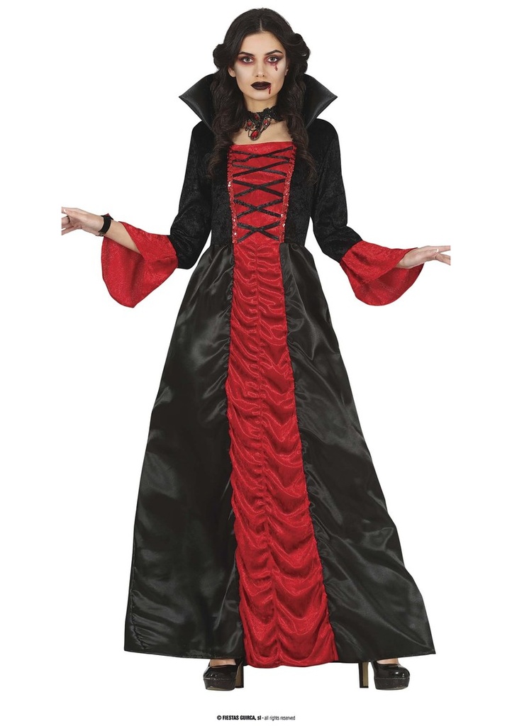 Vampiress Red & Black Vampire Costume – Adult Size Large (42-44)