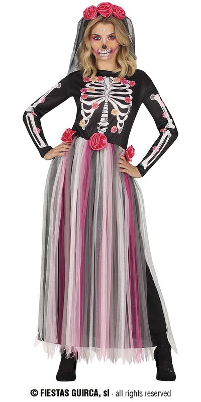 Catrina Elegant Skeleton Costume – Adult Size Large (42-44)