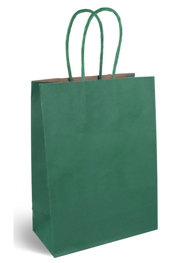 Party Paper Bag With Handles (120GSM) Dark Green – 16x22x8cm