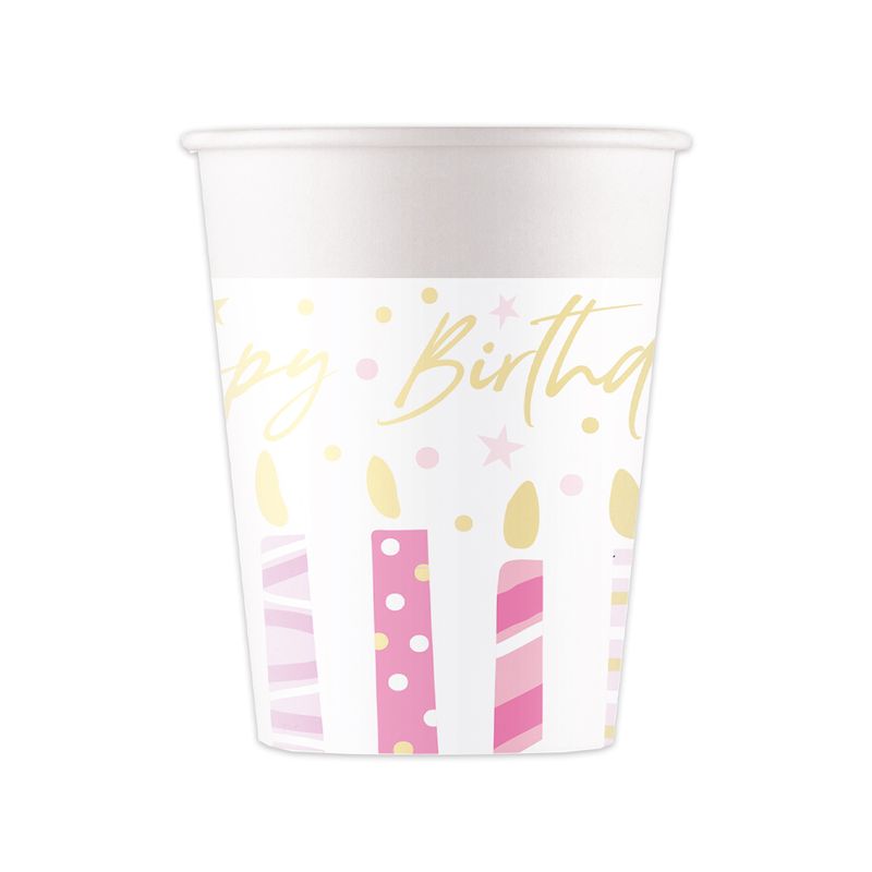 [96627] Birthday Candles FSC Paper Cups 200ml - 8pk