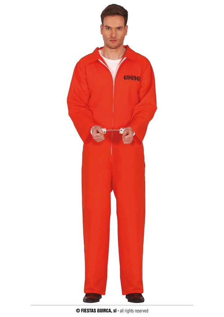 Orange Convict Prisoner Man Costume – Adult Size Small (46-48)