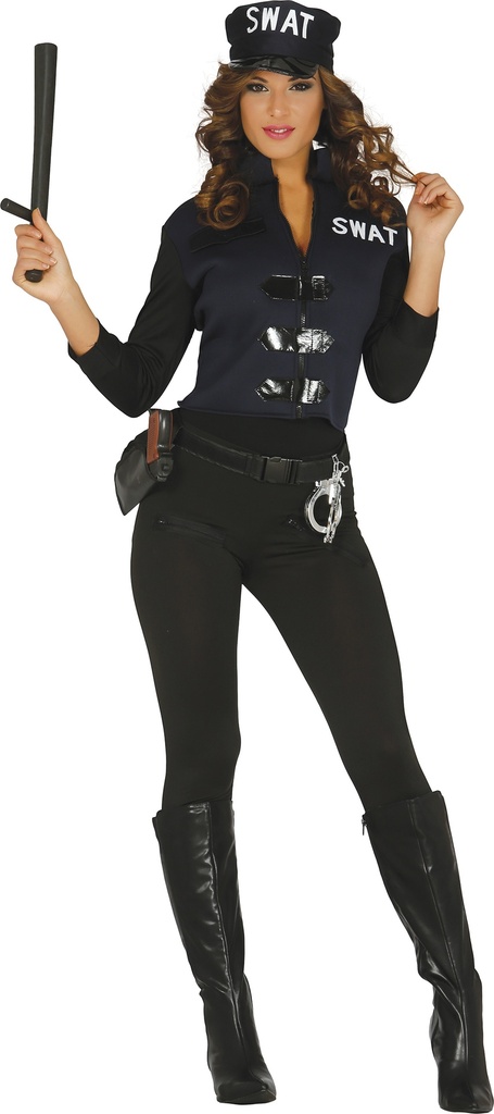 Sexy SWAT (Spandex) Lady Costume – Adult Size Medium / Large