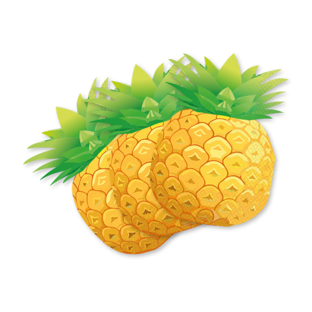 Hawaiian Aloha 3-Ply Napkins 33x40cm Pineapple Shape - 20pcs