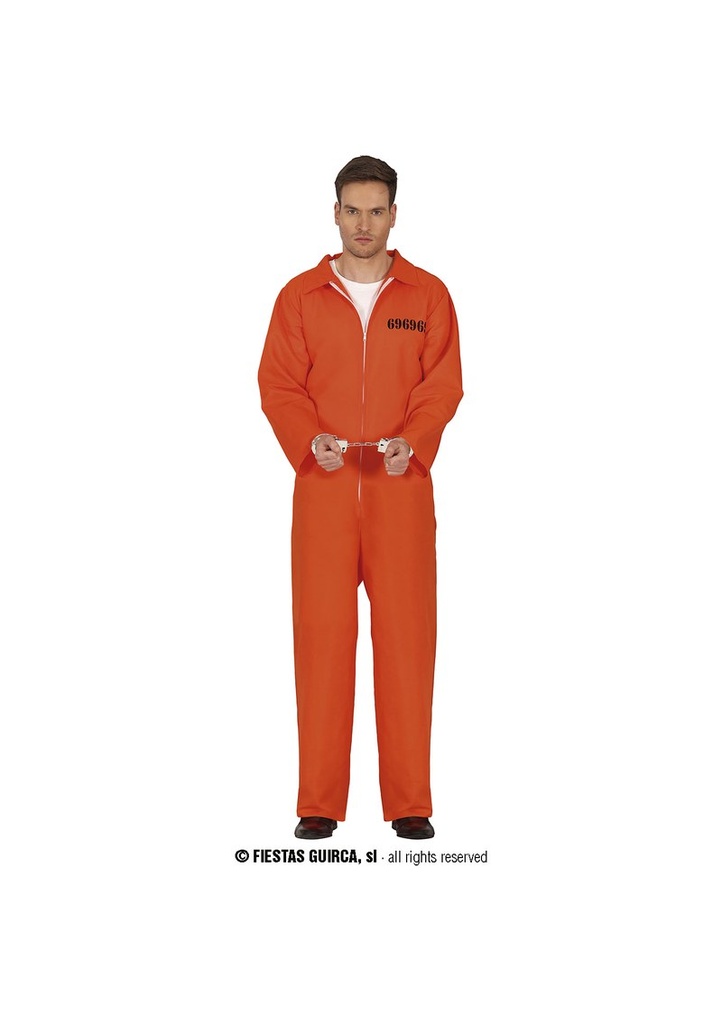 Orange Convict Prisoner Man Costume – Adult Size Medium
