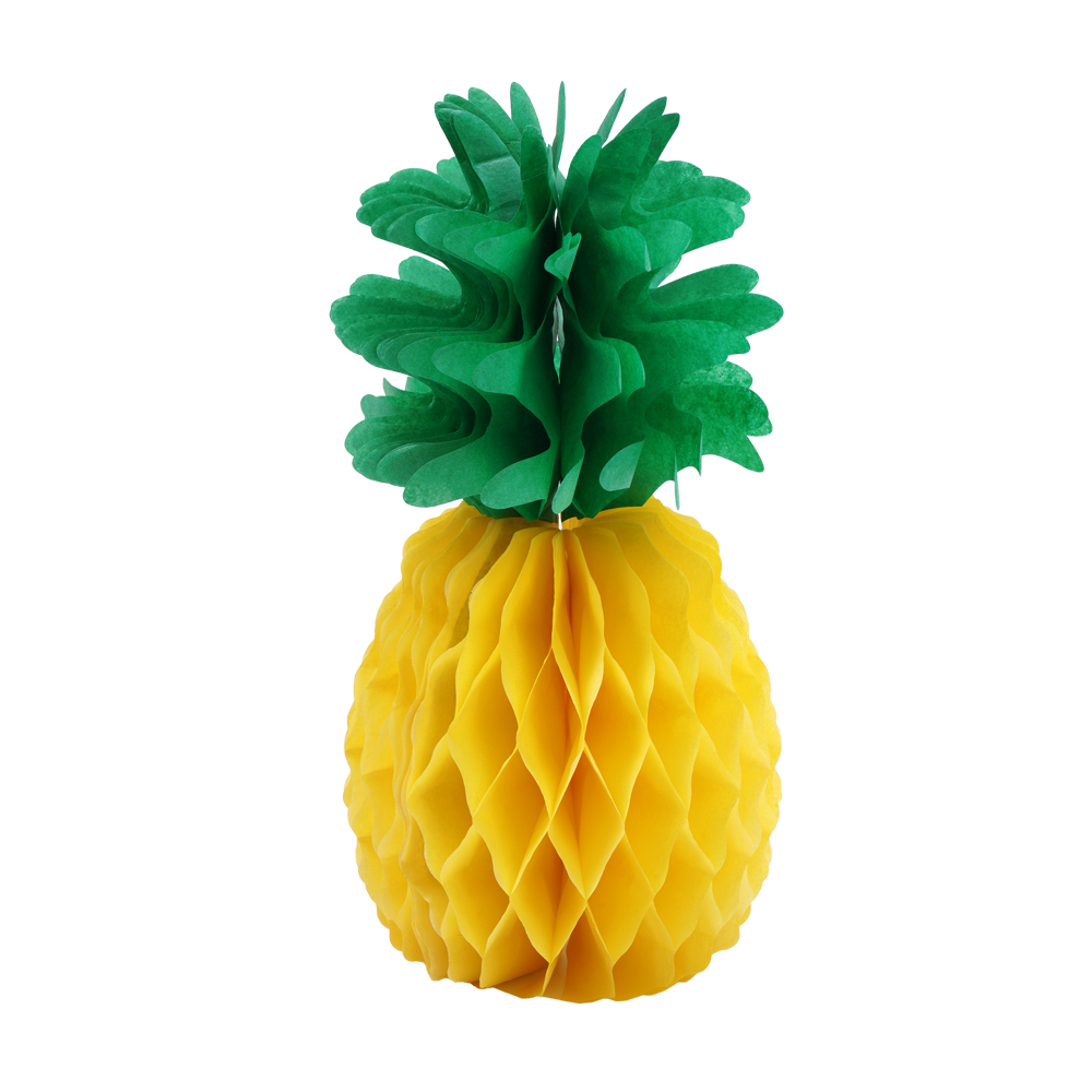 Hawaiian Aloha Honeycomb Pineapple Hanging Decoration - 30x7cm