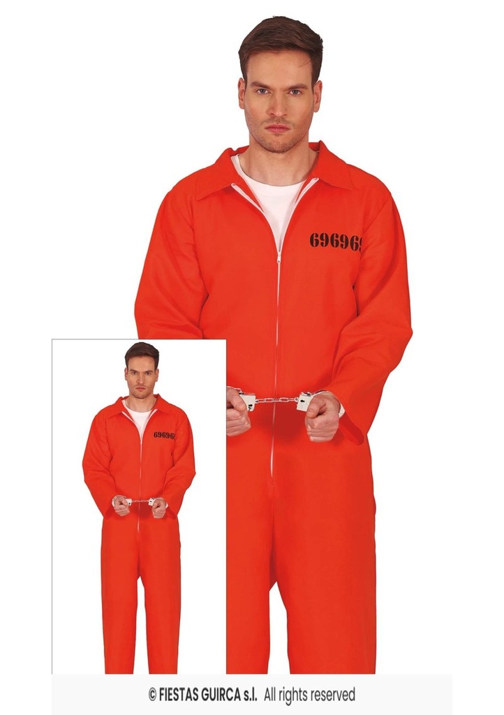 Orange Convict Prisoner Man Costume – Adult Size XXL (56-58)