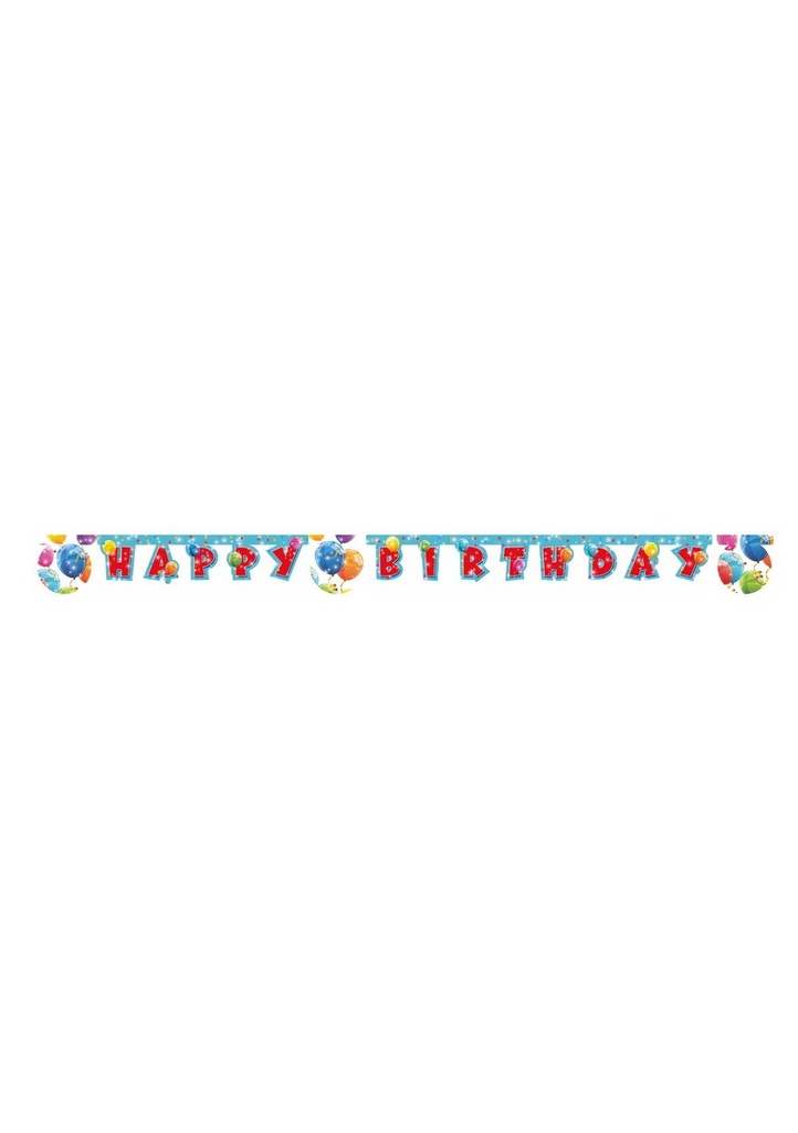 Sparkling Balloons Happy Birthday Die-Cut Paper Banner – 1pk