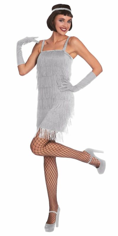 Classy Silver Flapper – Adult Size XL