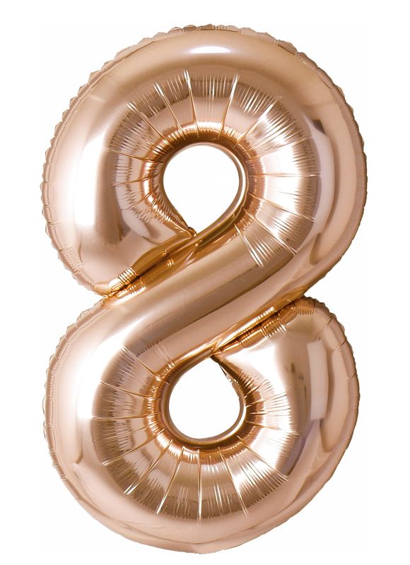 40 Inch Foil Balloon Number 8 - Champagne Gold