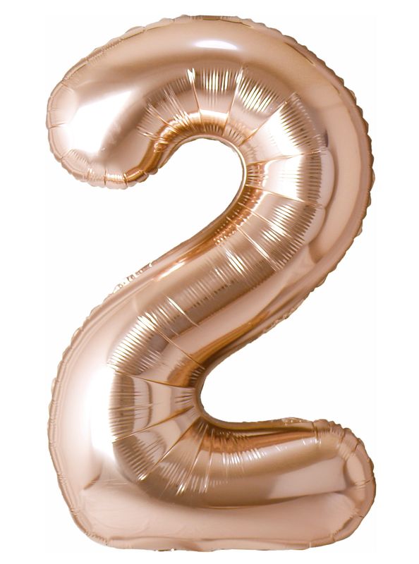 [34NCG2] 40 Inch Foil Balloon Number 2 - Champagne Gold