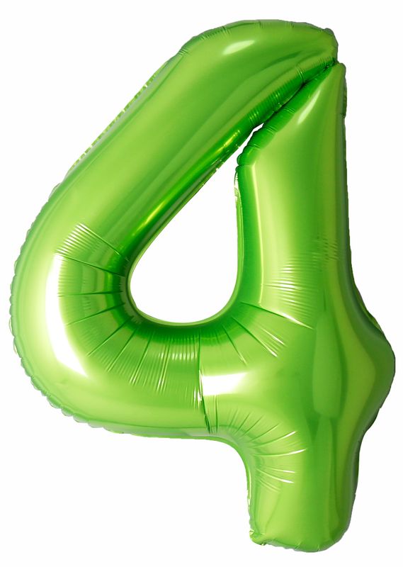 40 Inch Foil Balloon Number 4 - Lime Green