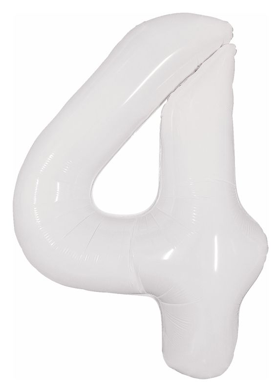 40 Inch Foil Balloon Number 4 - White