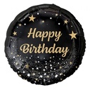 Happy Birthday Gold & Black 18 Inch Foil Balloon
