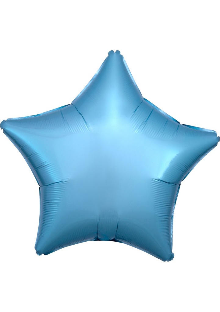 [0712601] Metallic Pearl Pastel Blue Standard Star Foil Balloon 17" (42cm)
