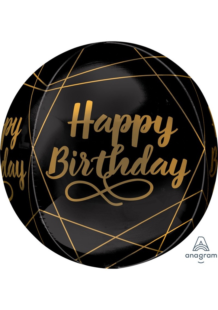 [4110201] Elegant Birthday Orbz Foil Balloon - 38 x 40cm