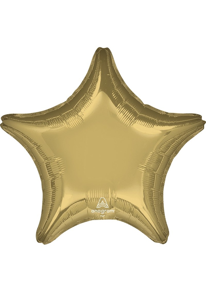 White Gold Star Standard Star Foil Balloon 17" (42cm)