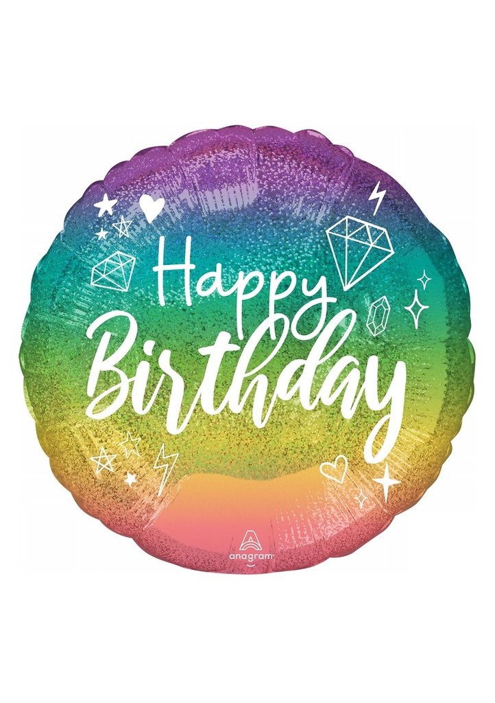 Sparkle Birthday Standard Circle Foil Balloon 17" (42cm)