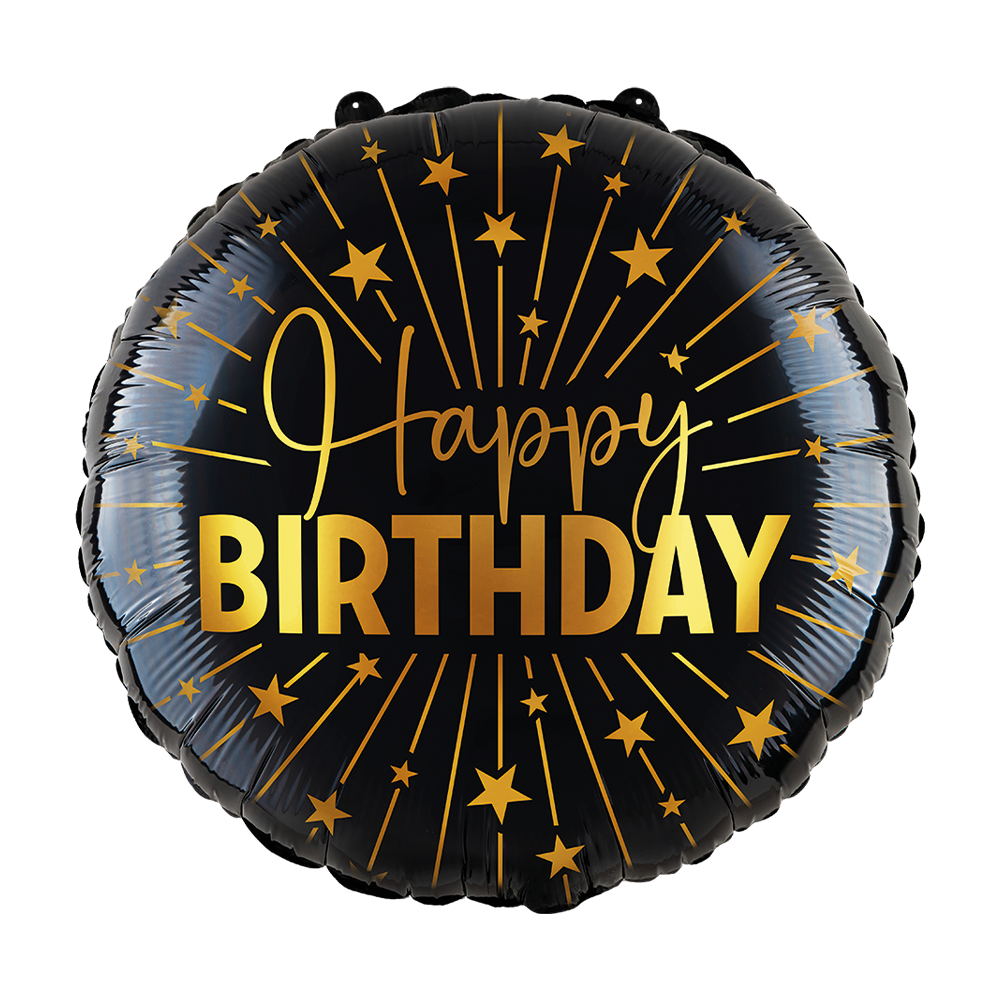 [4588] Foil Balloon 18 Inch - Happy Birthday Golden Celebrations