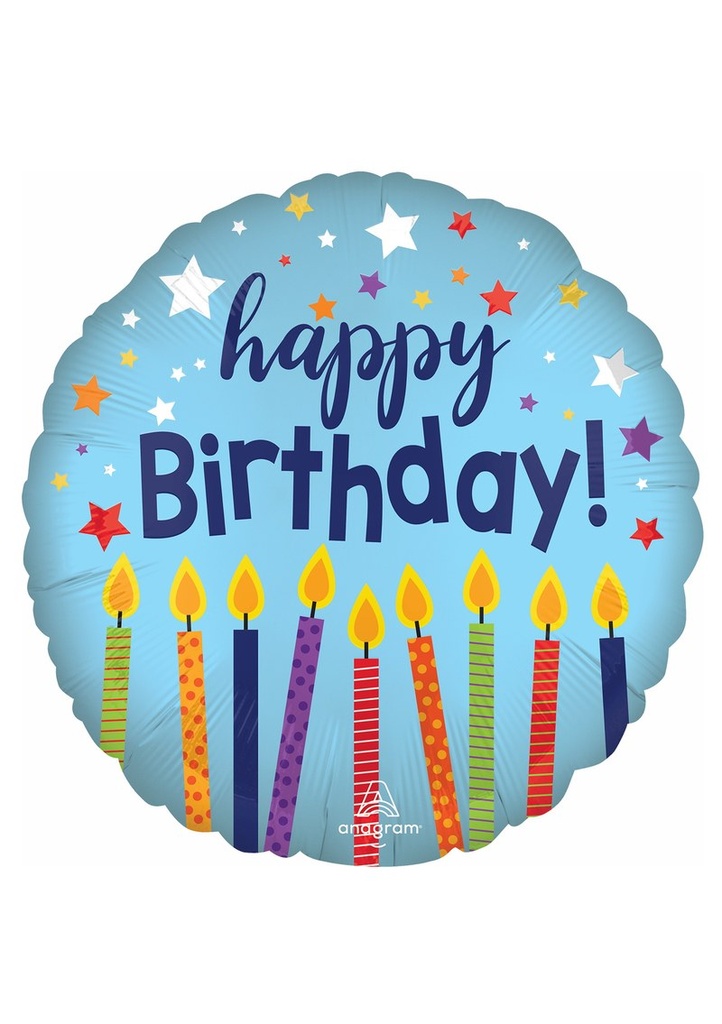 Satin Happy Birthday Celebrate Standard Circle Foil Balloon 17" (42cm)