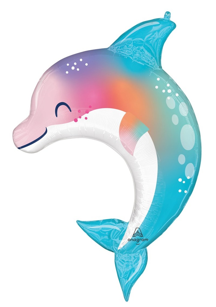 Under The Sea Dolphin SuperShape Foil Balloon - 78 x 83cm