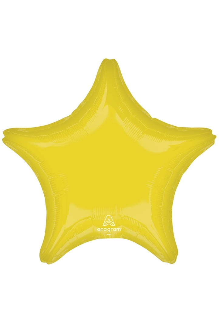 Vibrant Yellow Standard Star Foil Balloon 17" (42cm)
