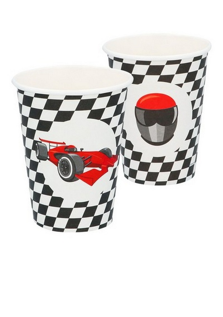 Racing Party Paper Cups - 8pcs