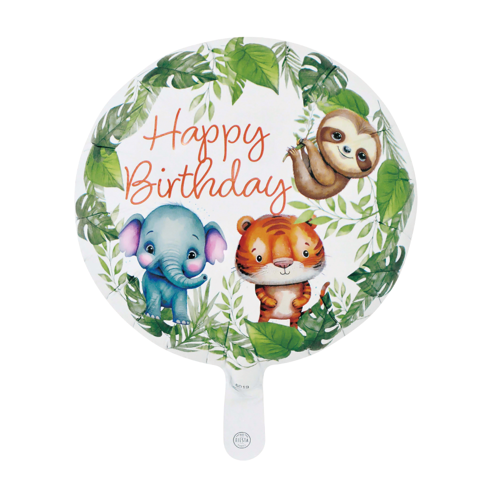 Foil Balloon 18 Inch Round - Happy Birthday Jungle