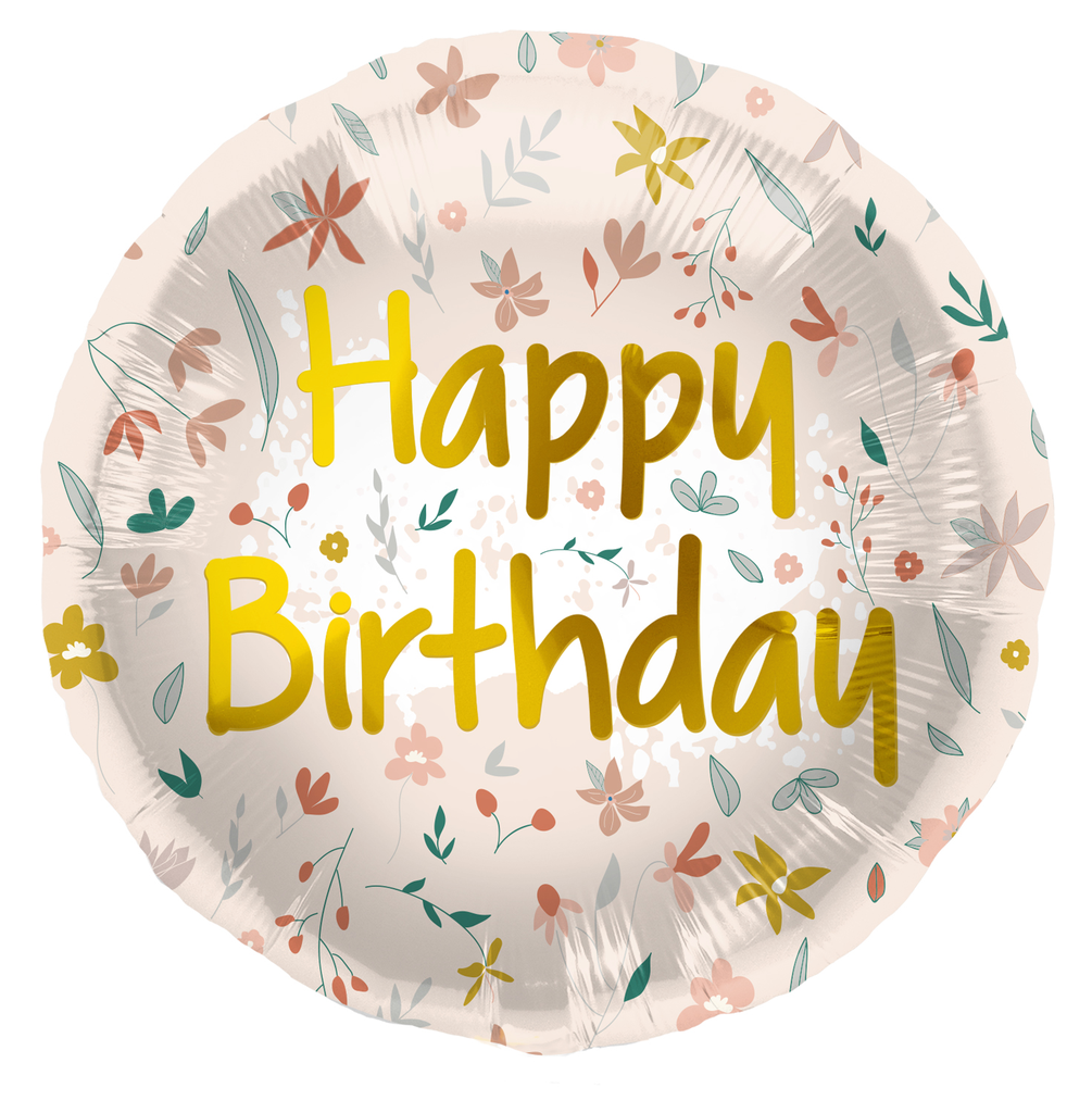 [67921] Foil Balloon Birthday Cute Flowers Pink - 45cm